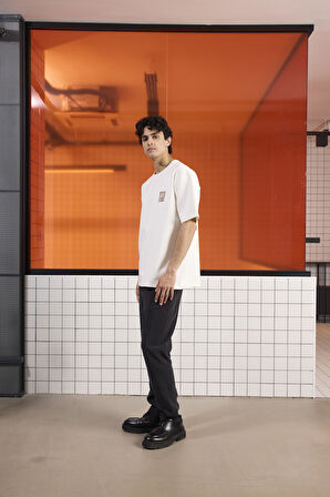 Bisiklet Yaka YEAH Baskılı Erkek T-shirt