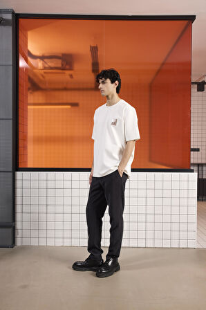 Bisiklet Yaka YEAH Baskılı Erkek T-shirt