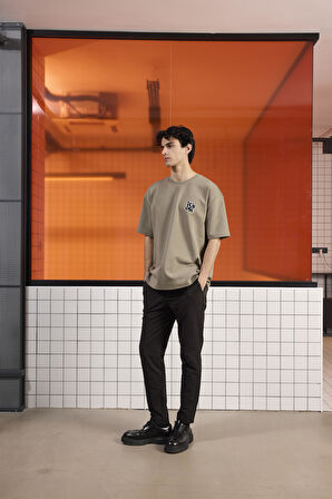 Bisiklet Yaka ITS OK Baskılı Erkek T-shirt