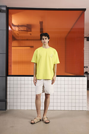 Bisiklet Yaka OH NO Baskılı Erkek T-shirt