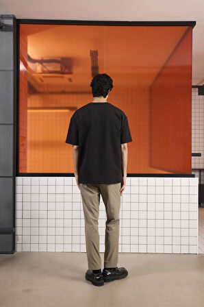 Bisiklet Yaka OH NO Baskılı Erkek T-shirt