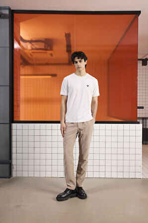 Bisiklet Yaka Kol Ucu Duble Modal Erkek T-shirt