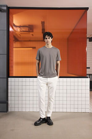 Bisiklet Yaka Kol Ucu Duble Modal Erkek T-shirt