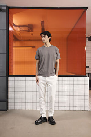 Bisiklet Yaka Kol Ucu Duble Modal Erkek T-shirt