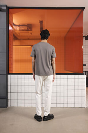 Bisiklet Yaka Kol Ucu Duble Modal Erkek T-shirt