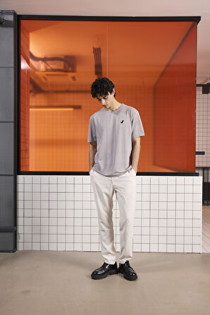 Bisiklet Yaka Logo Detaylı Erkek T-shirt