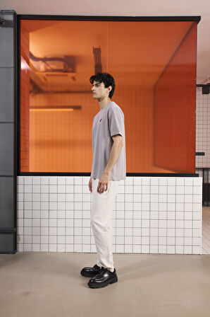 Bisiklet Yaka Logo Detaylı Erkek T-shirt