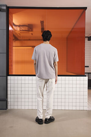 Bisiklet Yaka Logo Detaylı Erkek T-shirt