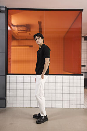 Polo Yaka Düğmeli Triko Erkek Kazak