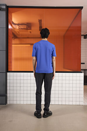 Bisiklet Yaka Çizgi Detaylı Triko Erkek Kazak