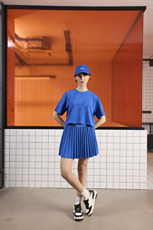 Pileli Kadın Şort Etek