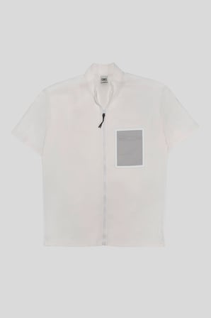 Fermuar Detaylı Bomber Yaka Flexi Baskılı Erkek T-shirt