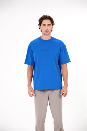 Bisiklet Yaka Ctrl+Alt+Del Baskılı Erkek T-shirt
