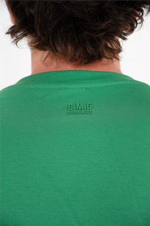 Bisiklet Yaka Göğsü Piksel Kalp Baskılı Erkek T-shirt