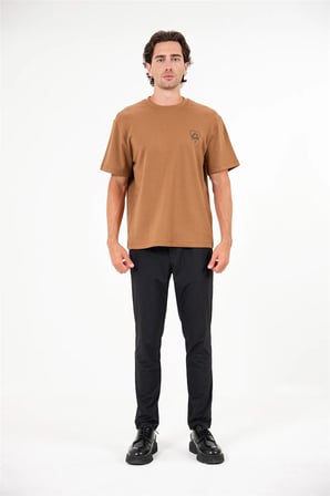 Gmg ve Kalp Baskılı Bisiklet Yaka Erkek T-shirt