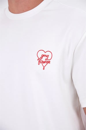 Gmg ve Kalp Baskılı Bisiklet Yaka Erkek T-shirt