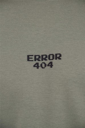 Bisiklet Yaka Error Baskılı Erkek T-shirt