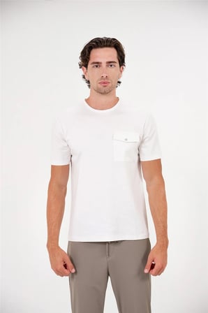 Bisiklet Yaka Cepli Regular Erkek T-shirt