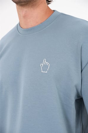 Bisiklet Yaka Sol Göğsü Baskıl Erkekı T-shirt