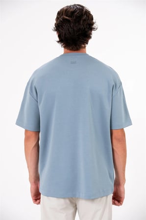 Bisiklet Yaka Sol Göğsü Baskıl Erkekı T-shirt