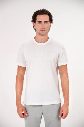 Bisiklet Yaka Önü Rubber Baskılı Erkek T-shirt