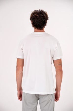 Bisiklet Yaka Önü Rubber Baskılı Erkek T-shirt