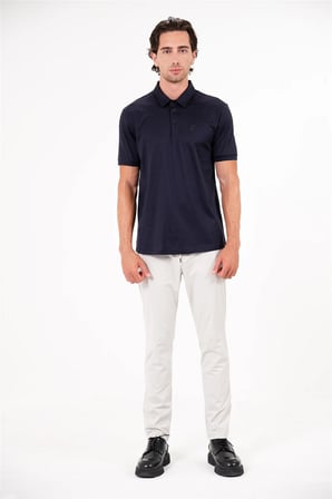 Polo Yaka Fermuarlı Basic Erkek T-shirt