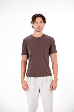 Bisiklet Yaka Cepli Basic Erkek T-shirt