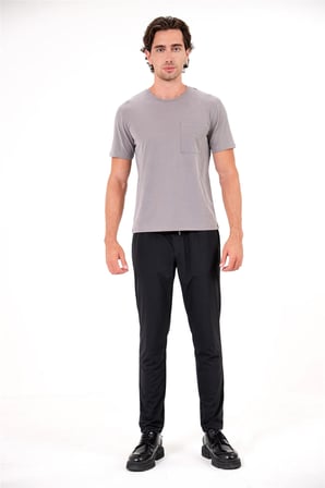 Bisiklet Yaka Cepli Basic Erkek T-shirt
