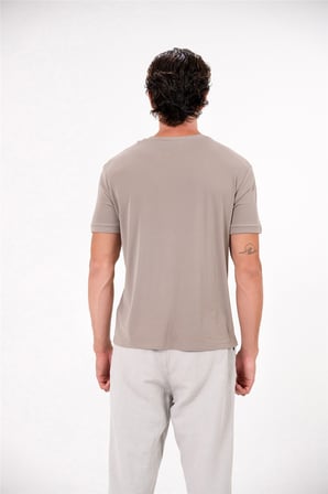 Bisiklet Yaka Kol Ucu Duble Erkek T-shirt