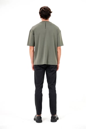 Bisiklet Yaka Garni Cepli Erkek T-shirt
