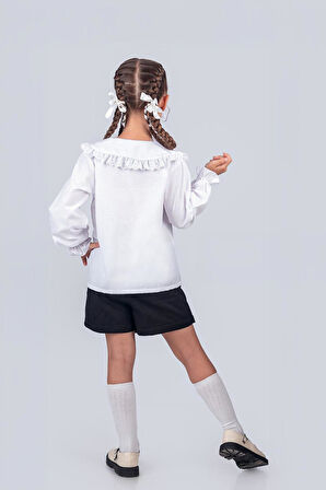 Kız Çocuk Okul Gömleği Fisto Yakalı 5-8 Yaş