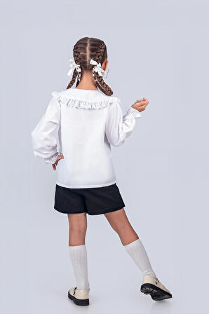 Kız Çocuk Okul Gömleği Fisto Yakalı 5-8 Yaş