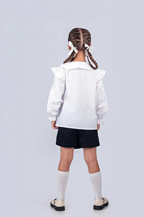 Kız Çocuk Okul Gömleği Brodeli 9-12 Yaş