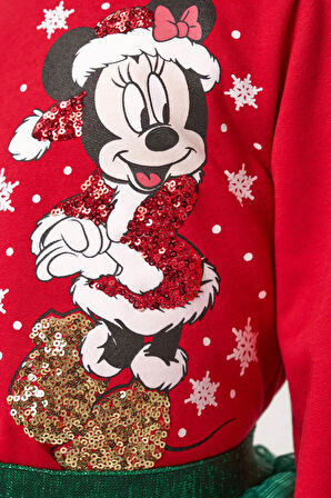 Kız Çocuk Tül Etekli Yılbaşı Temalı Takım 5-8 Yaş