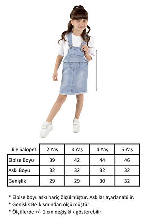 Kız Çocuk Kot Salopet Jile