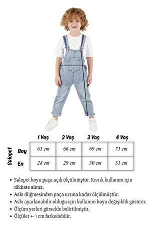 Çocuk Kot Salopet Unisex