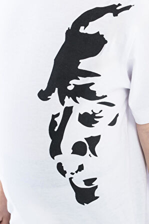 Kız Çocuk Atatürk Siluet Baskılı Beyaz Tshirt