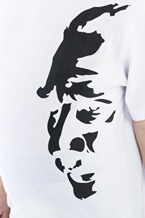 Erkek Çocuk Atatürk Siluet Baskılı Beyaz Tshirt