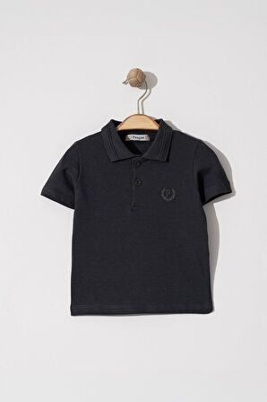 Erkek Çocuk Basic Siyah Polo Yaka Tshirt 2-5 Yaş