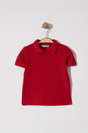 Erkek Çocuk Basic Kırmızı Polo Yaka Tshirt 2-5 Yaş