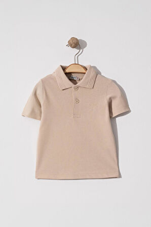 Erkek Çocuk Basic Bej Polo Yaka Tshirt 10-13 Yaş