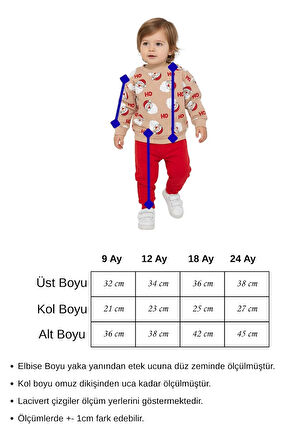 Bebek Yılbaşı Konsept Sweat Takım Hoho Noel Unisex