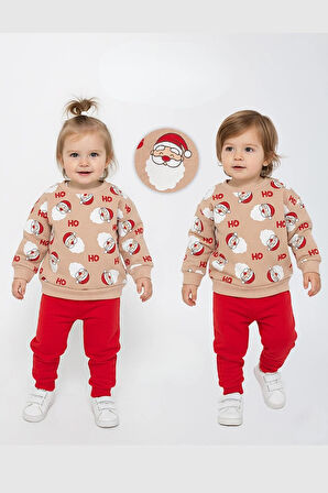 Bebek Yılbaşı Konsept Sweat Takım Hoho Noel Unisex