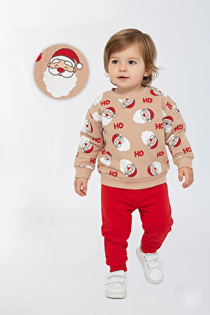 Bebek Yılbaşı Konsept Sweat Takım Hoho Noel Unisex