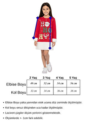 Kız Çocuk Yılbaşı Konsept Penye Elbise Hoho