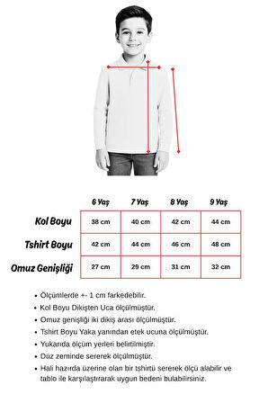 Çocuk Unisex Uzun Kollu Polo Yaka Tshirt Pembe Okul 6-9 Yaş