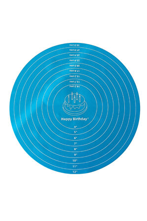 Yuvarlak Yapışmaz Premium Kalite Ölçülü Silikon Hamur Açma Matı 30cm /kek Pasta Pişirme Kağıdı İşlevli