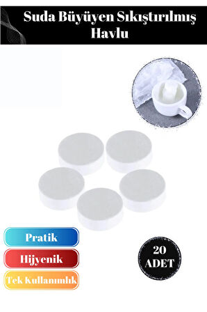 Suda Büyüyen Sıkıştırılmış Havlu 20 Adet Çok Amaçlı Makyaj temizleme pratik havlu