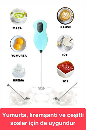 Premium Kalite Pratik Pilli Mini Mikser Kahve Ve Süt Köpürtücüsü Yumurta Çırpıcı Mikser